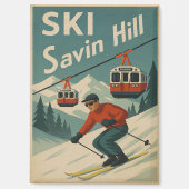 Retro Ski Savin Hill マグネット (正面)