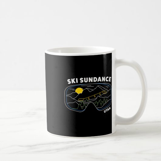 Retro Ski Sundance Utah Us Ski Resort Ski Snowboar コーヒーマグカップ (右)