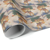 Retro Ski vintage christmas ラッピングペーパー (ロールコーナー)