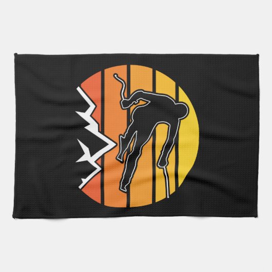 Retro Skiing キッチンタオル (横)