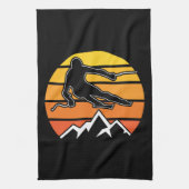 Retro Skiing キッチンタオル (縦)