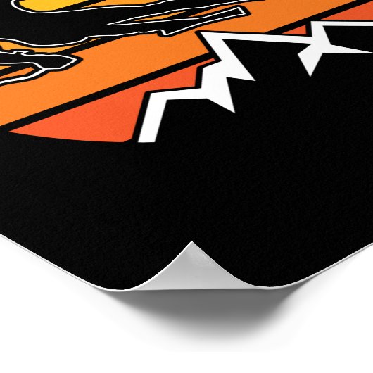 Retro Skiing ポスター (角)