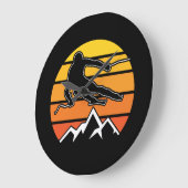 Retro Skiing ラージ壁時計 (傾斜)