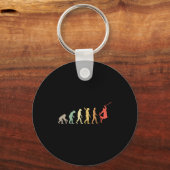 Retro Skiing Evolution For Skiers Skiing Season  キーホルダー (正面)