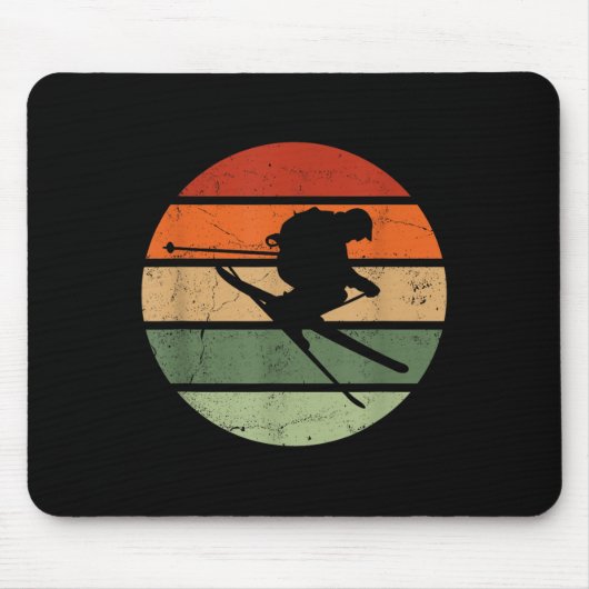 Retro Skiing Ski _2  マウスパッド (正面)
