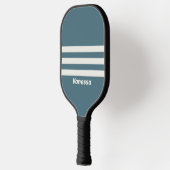Retro Slate Gray Three Across Striping with Name ピックルボールラケット (左)