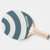 Retro Slate Gray Three Circle Stripe with Name 卓球ラケット (横)