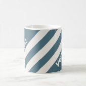 Retro Slate Gray Three Stripes with Name コーヒーマグカップ (中央)