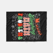 Retro Sleighing Math Problems Santa Math Teacher C フリースブランケット (正面(横))