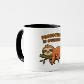 Retro Sloth Anti Hustle Color Inside Mug マグカップ (正面左)