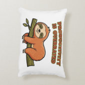 Retro Sloth Anti Productivity Rectangular Pillow アクセントクッション (裏面(縦))
