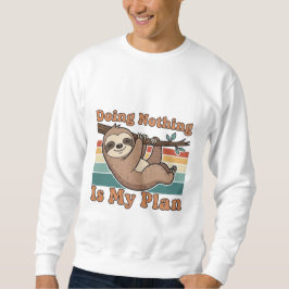 Retro Sloth Doing Nothing Men’s Sweatshirt スウェットシャツ