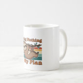 Retro Sloth Doing Nothing White Coffee Mug コーヒーマグカップ (正面右)