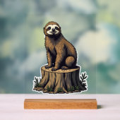 Retro Sloth Engraving Wildlife Shirt (3) アクリルサイン (ニュートラル)