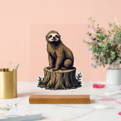 Retro Sloth Engraving Wildlife Shirt (3) アクリルサイン (ウェディング)