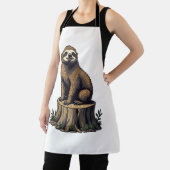Retro Sloth Engraving Wildlife Shirt (3) エプロン (インサイチュ)