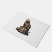 Retro Sloth Engraving Wildlife Shirt (3) ドアマット (アングル)