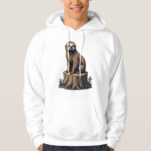 Retro Sloth Engraving Wildlife Shirt (3) パーカ (正面)