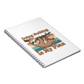 Retro Sloth Lazy Quote Lined Notebook ノートブック (右側)