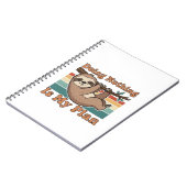 Retro Sloth Lazy Quote Lined Notebook ノートブック (左側)