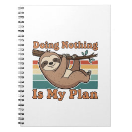 Retro Sloth Lazy Quote Lined Notebook ノートブック