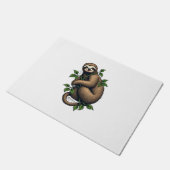 Retro Sloth Line Art Vintage Tee (4) ドアマット (アングル)