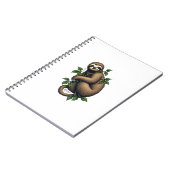 Retro Sloth Line Art Vintage Tee (4) ノートブック (左側)