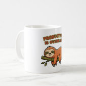 Retro Sloth Productivity Humor White Mug コーヒーマグカップ (正面左)
