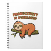 Retro Sloth Productivity Is Overrated Lined Notebo ノートブック (正面)