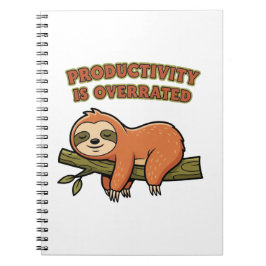 Retro Sloth Productivity Is Overrated Lined Notebo ノートブック
