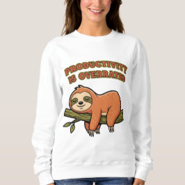 Retro Sloth Productivity Is Overrated Women’s Swea スウェットシャツ
