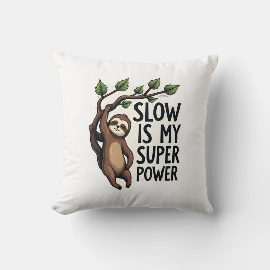 Retro Sloth Quote Shirt Funny Slow Life Vintage Te クッション (正面)