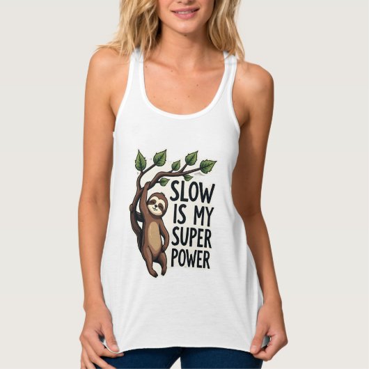 Retro Sloth Quote Shirt Funny Slow Life Vintage Te タンクトップ (正面)