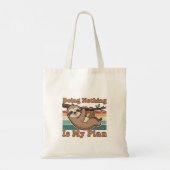 Retro Sloth Slow Life Canvas Tote Bag トートバッグ (裏面)