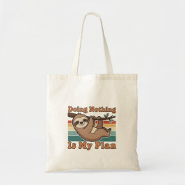 Retro Sloth Slow Life Canvas Tote Bag トートバッグ