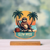 Retro Sloth Vacation Shirt Funny Tropical Relax De アクリルサイン (ニュートラル)