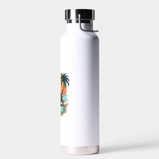 Retro Sloth Vacation Shirt Funny Tropical Relax De ウォーターボトル (左面)