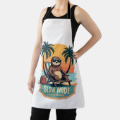 Retro Sloth Vacation Shirt Funny Tropical Relax De エプロン (インサイチュ)