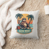 Retro Sloth Vacation Shirt Funny Tropical Relax De クッション (ブランケット)
