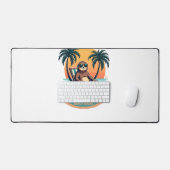 Retro Sloth Vacation Shirt Funny Tropical Relax De デスクマット (キーボード&マウス)