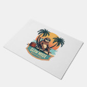 Retro Sloth Vacation Shirt Funny Tropical Relax De ドアマット (アングル)