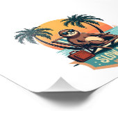 Retro Sloth Vacation Shirt Funny Tropical Relax De フォトプリント (角)