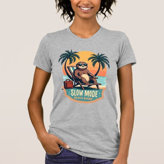 Retro Sloth Vacation Shirt Funny Tropical Relax De Tシャツ (正面)