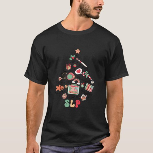 Retro SLP Speech Language Pathologist Christmas CC Tシャツ (正面)