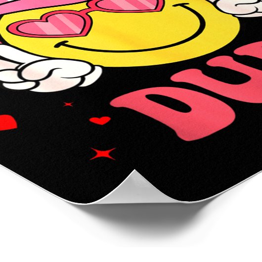 Retro Smile Face One Loved Dude Valentines Day Men ポスター (角)
