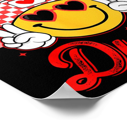 Retro Smile Face One Loved Dude Valentines Day Men ポスター (角)