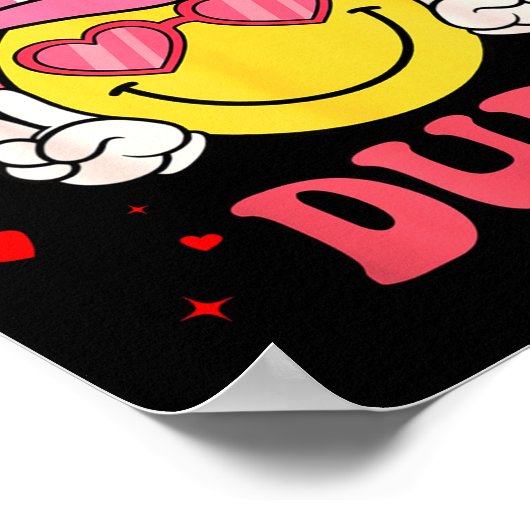 Retro Smile Face One Loved Dude Valentines Day Men ポスター (角)