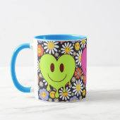 Retro Smile Mug Funny Smiley Face Cool Design マグカップ (左)