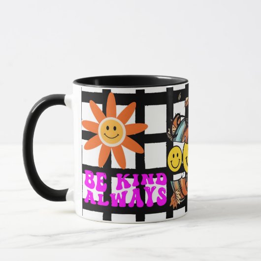 Retro Smile Mug Funny Smiley Face Cool Design マグカップ (左)