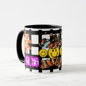 Retro Smile Mug Funny Smiley Face Cool Design マグカップ (正面左)